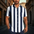 thumbnail image 1 of Jjayotai George Shirts for Men with Pocket, Men's Striped Printed Short Sleeve Lapel Button Up Cardigan, Hawaiian Shirt, Graphic Tees Men, 1 of 6