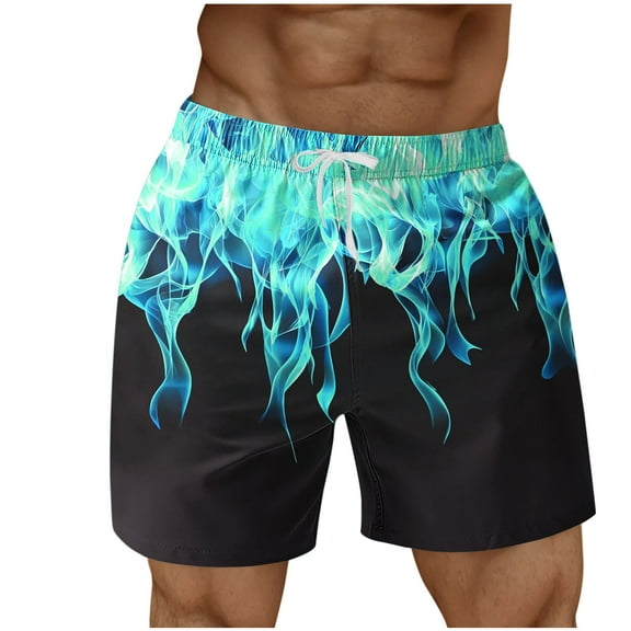 Jjayotai George Shorts Men Above the Knee, Men Casual Fashion Print Shorts with Pockets, Elastic Waist Beach Pants, Mens Shorts