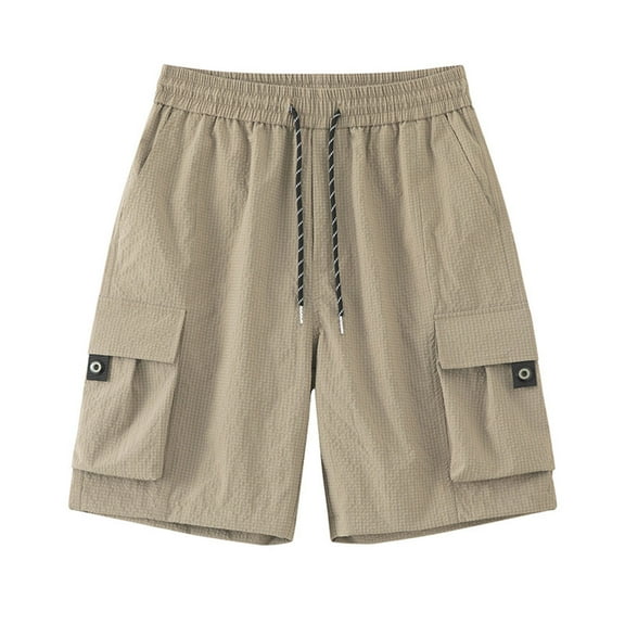 Jjayotai George Shorts Men Above the Knee, Men's Solid Color Workwear Shorts, Casual Short Pants with Multi Pockets, Cargo Shorts