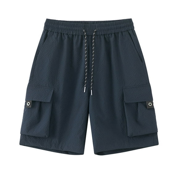 Jjayotai George Shorts Men Above the Knee, Men's Solid Color Workwear Shorts, Casual Short Pants with Multi Pockets, Cargo Shorts