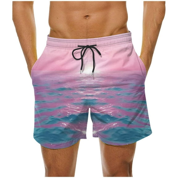 Jjayotai George Shorts Men Above the Knee, Men's Swim Trunks, Beach Swimming Shorts with Drawstring and Pockets, Mens Shorts