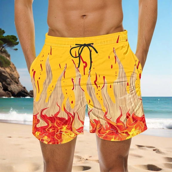 Jjayotai George Shorts Men Above the Knee, Men's Swim Trunks, Beach Swimming Shorts with Drawstring and Pockets, Mens Shorts