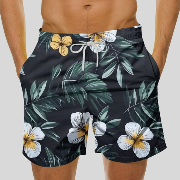 Jjayotai George Shorts Men Clearance Men's Swim Trunk, Knee Length Boardshorts, Tropical Floral Printed Shorts, Mens Shorts Clearance