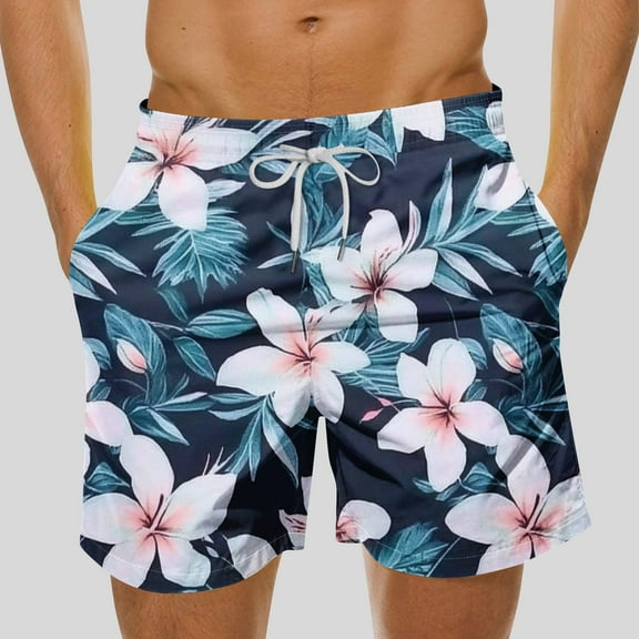 Jjayotai George Shorts Men Clearance Men's Swim Trunk, Knee Length Boardshorts, Tropical Floral Printed Shorts, Mens Shorts Clearance