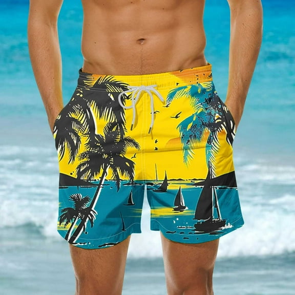 Jjayotai George Shorts Men Clearance Men's Swim Trunks Clearance, Beach Print Quick Dry Swimsuits, Board Shorts, Hawaiian Shorts, Shorts Men