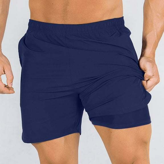 Jjayotai George Shorts Men Clearance Shorts for Men, Men's Casual Shorts Double-layer Sports Thin Lining Fake Two-piece Breathable Woven Five Quarter Shorts, Big And Tall Shorts for Men
