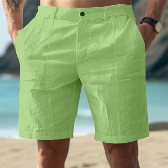 Jjayotai George Shorts Men Clearance Shorts for Men, Men's Linen Solid Color Shorts Summer Fashion Outdoor Shorts Daily Breathable Straight Leg Shorts, Big And Tall Shorts for Men