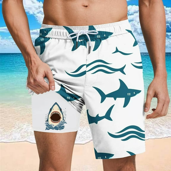 Jjayotai George Shorts Men, Men Swim Trunks, Swimming Beach Surfing Board Shorts Swimwear, Quick Dry Mesh Lining Bathing Suits with Pockets