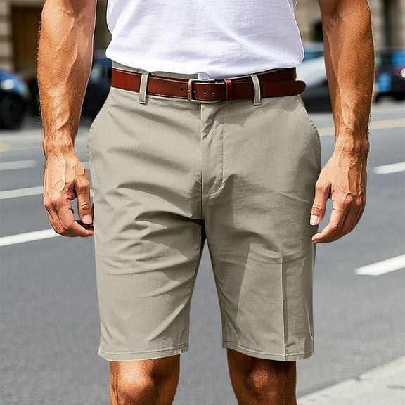 Jjayotai George Shorts Men, Men's Cool Straight Fit Flat Front 4-Way Stretch Expandable Waist Short, Mens Cargo Shorts