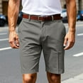 thumbnail image 1 of Jjayotai George Shorts Men, Men's Cool Straight Fit Flat Front 4-Way Stretch Expandable Waist Short, Mens Cargo Shorts, 1 of 4