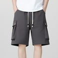 thumbnail image 1 of Jjayotai George Shorts Men, Men's Drawstring Elastic Waist Cargo Shorts, Straight Leg Baggy Streetwear Shorts with Pockets, 1 of 9