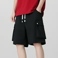 thumbnail image 1 of Jjayotai George Shorts Men, Men's Drawstring Elastic Waist Cargo Shorts, Straight Leg Baggy Streetwear Shorts with Pockets, 1 of 9