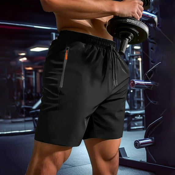 Jjayotai George Shorts Men, Men's Solid Color Casual Elastic Waist Shorts with Drawstring Pockets, Mens Shorts Casual