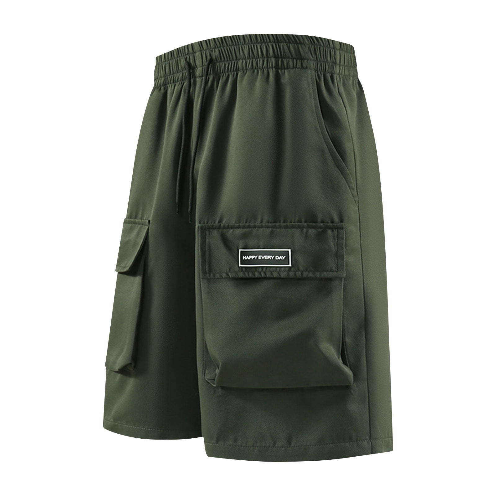 Homeyce Men's Hiking Cargo Shorts Elastic Waist Big And Tall Cargo Pants Multi Pockets Belt Casual Stretch Summer Bermuda Shorts Knee Length Waterproof M