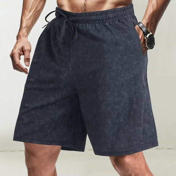 Jjayotai George Shorts for Men, Men's Corduroy Shorts, Casual Elastic Waist Drawstring Lightweight Summer Beach Shorts, Sweat Shorts Men