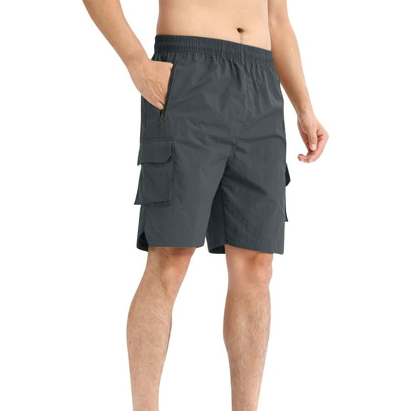 Jjayotai George Shorts for Men, Mens Cotton Loose Drawstring Cargo Shorts with Full Elastic Waist, Mens Cargo Shorts