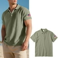 thumbnail image 1 of Jjayotai Henley Shirts for Men, Men's Summer Cotton Linen Casual Embroidered Flag Printed Polo Shirt T-shirt Short Sleeve Lapel Top, True Classic Tees Men, 1 of 9