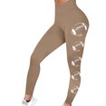 thumbnail image 1 of Jjayotai High Waist Legging for Women, Football Printed Shiny Gym Yoga Pants, Hidden Scrunch Butt Lift Trousers Khaki XL, 1 of 3