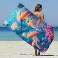 thumbnail image 1 of Jjayotai Jellyfish Beach Towel, 29 x 59 inches (75 x 150cm) Quick Dry Soft and Absorbent Travel Swim Bath Shower Towel (29 in x 65 in, Coral), Suit for Bathroom Spa Gym Yoga Swim Travel, 1 of 9