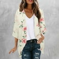 thumbnail image 1 of Jjayotai Kimonos for Women, Light Weight Cardigan, Women Summer Floral Long Sleeve Cardigans, Loose Fit Open Front Cardigan, Women's Swimwear Cover Ups Multicolor^8 M, 1 of 5