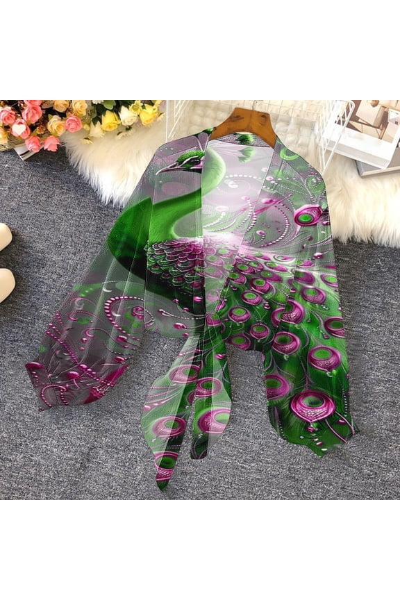 Lightweight Cardigans for Women, Chiffon Tie Front Cute Cover Ups, Fashion Long Sleeve See Through Shrugs Top, Kimono Coverup