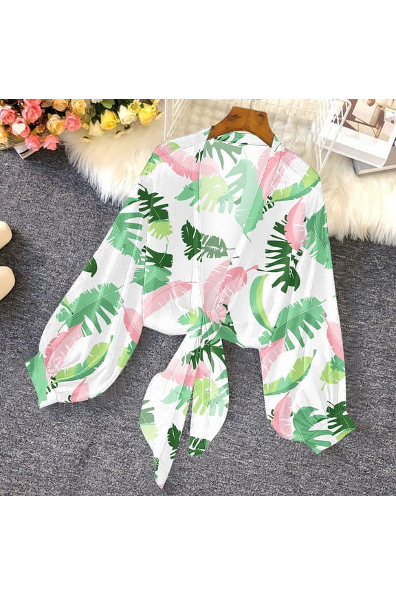 Lightweight Cardigans for Women, Chiffon Tie Front Cute Cover Ups, Fashion Long Sleeve See Through Shrugs Top, Kimono Coverup