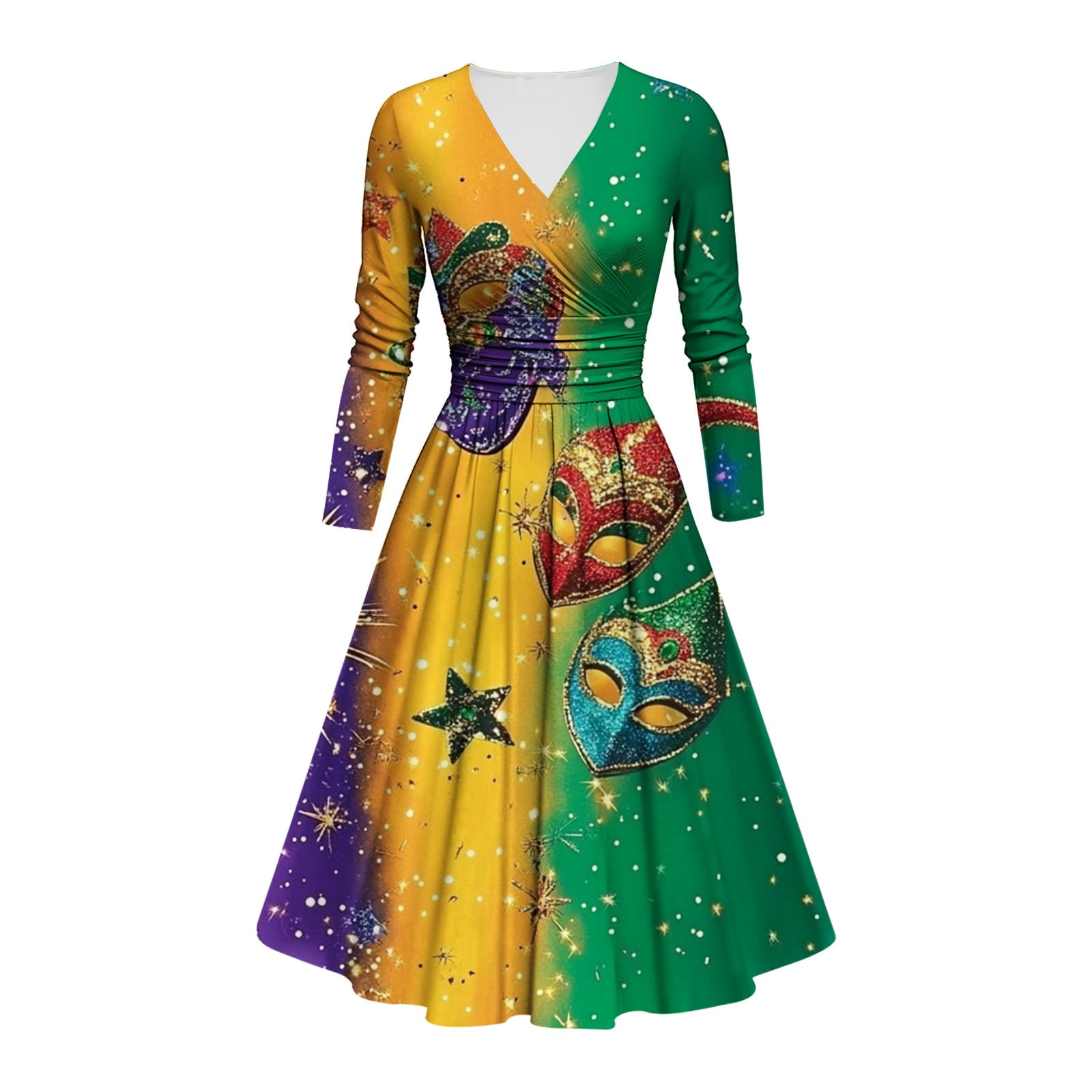 Jjayotai Mardi Gras Costume Dress, Women Carnival Long Sleeve Dresses, Purple Gold Green Mask Print Outfits, Suit for Cocktail Party Multicolor M - Walmart.com Jjayotai Mardi Gras Costume Dress, Women Carnival Long Sleeve Dresses, Purple Gold Green Mask Print Outfits, Suit for Cocktail Party Multicolor M - Walmart.com