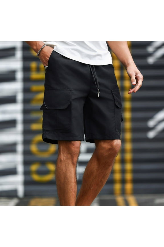 Men's George Shorts with Stretch Waist, Men's Slim Fit Cargo Athletic Shorts, Quick Dry Lightweight for Gym Running Hiking Shorts with Pockets