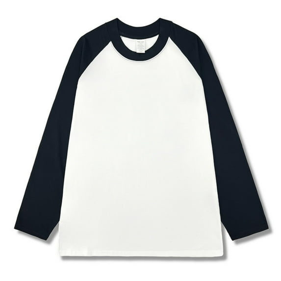 Jjayotai Men's Oversized Raglan Long Sleeve Crewneck Color Block T Shirts, Unisex Streetwear Hip Hop Casual Tops, Classic Basic Clothes, Soft Cotton Sweatshirts for Men Black XXXL