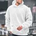 thumbnail image 1 of Jjayotai Mens Fuzzy Sherpa Hoodie Sweatshirt, Long Sleeve Fashion Pullover, Fall Outwear Winter Hooded Sweatshirts with Pocket White S, 1 of 5