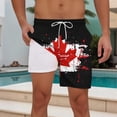 thumbnail image 1 of Jjayotai Mens George Shorts, Men's Canadian Maple Leaf Print Shorts, Double Layer Beach Shorts with Compression Liner Pocket Elastic Waist Drawstring, 1 of 5