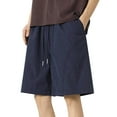 thumbnail image 1 of Jjayotai Mens George Shorts, Men's Solid Color Casual Breathable Elastic Waist Shorts with Pocket, Mens Casual Shorts, 1 of 5