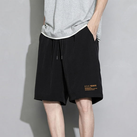 Jjayotai Mens George Shorts, Men's Summer New Trendy Lightweight Ice Silk Texture Loose Pants Shorts with Pocket, Shorts Men