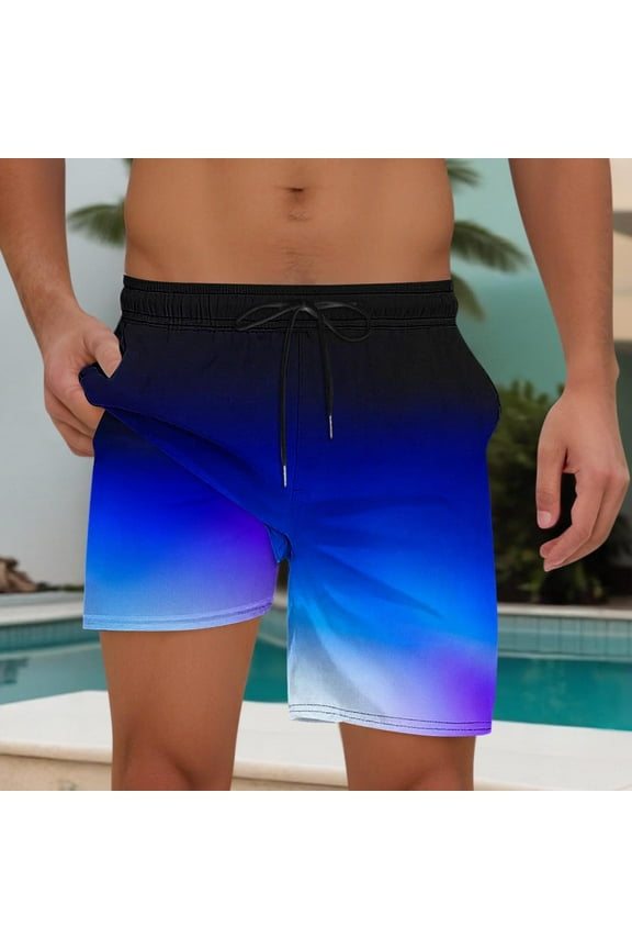 Mens George Shorts Stretch Waist, Men Swim Trunks with Compression Liner, Men's Bathing Suits, Hawaiian Board Shorts, Swimwear Shorts for Men