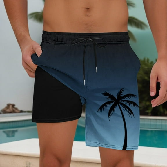 Jjayotai Mens George Shorts Stretch Waist, Men's Bathing Suit, Quick Dry Swimsuit Trunks with Mesh Compression Liner Swimwear Swimwear Shorts for Men