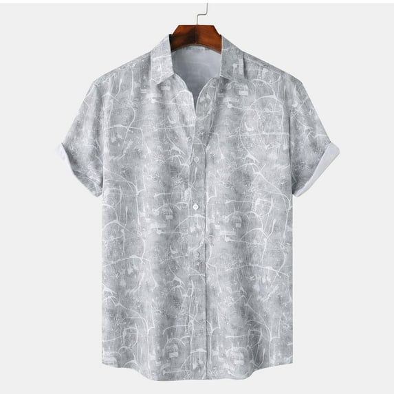 Jjayotai Mens George T Shirts, Men Casual Fashion Turndown Collar Floral Print Short Sleeve Button Shirt, Men's Graphic Tees