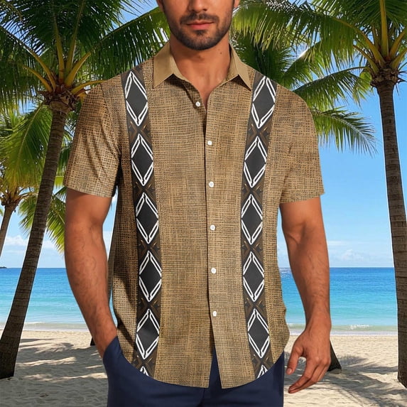 Jjayotai Mens George Tee Shirts, Men's Casual Short Sleeve Shirt, Vintage Bowling Shirt, Cuba Beach Summer Button Up Shirt, Graphic Tees for Men