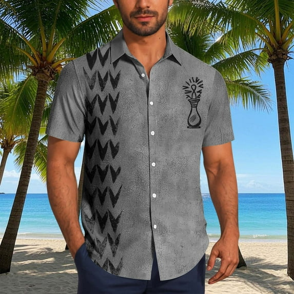 Jjayotai Mens George Tee Shirts, Men's Casual Short Sleeve Shirt, Vintage Bowling Shirt, Cuba Beach Summer Button Up Shirt, Graphic Tees for Men