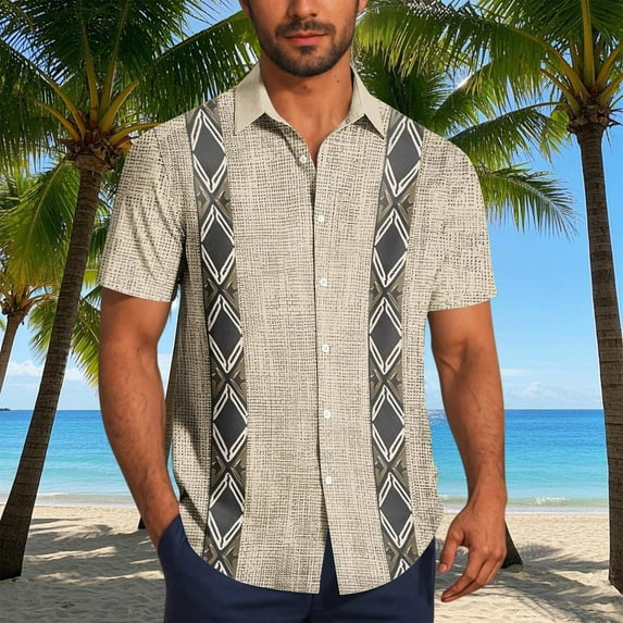 Jjayotai Mens George Tee Shirts, Men's Casual Short Sleeve Shirt, Vintage Bowling Shirt, Cuba Beach Summer Button Up Shirt, Graphic Tees for Men