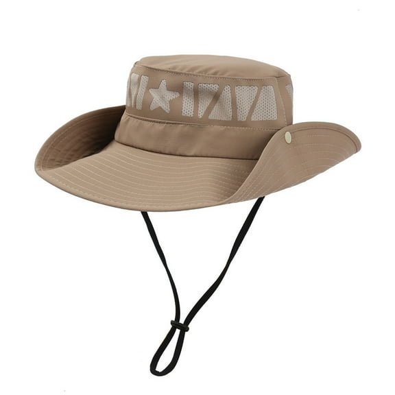 Jjayotai Sun Hat for Men Women, UV50+ Waterproof Wide Brim Bucket Safari Hat with Vented Mesh, Suit for Summer Fishing Hiking Khaki^1
