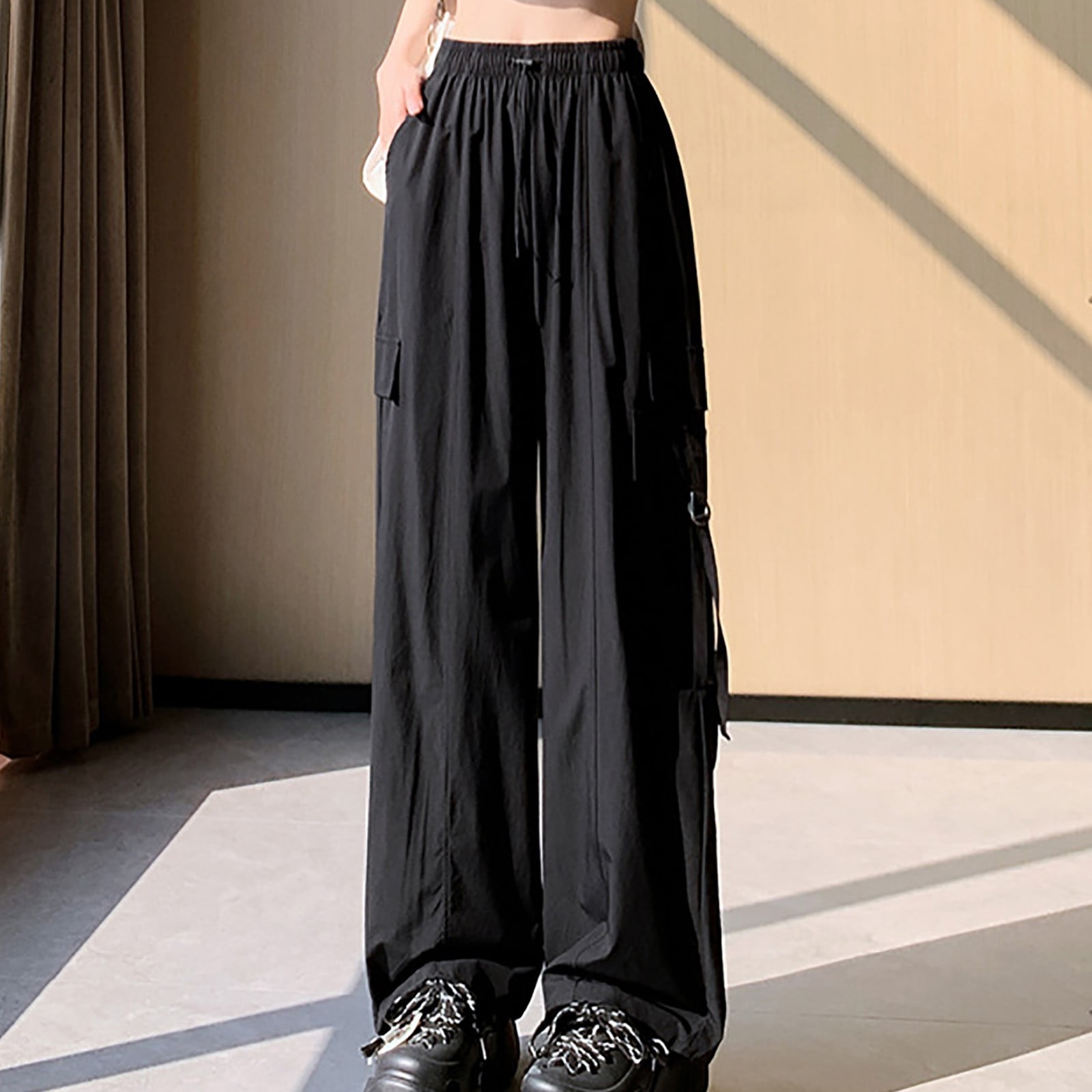 Leg ファッション 【リグドットLig. wide cargo pants】ブラック