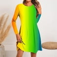 thumbnail image 1 of Jjayotai Women's Casual Long Sleeve T-shirt Dress, Knee Length Loose Dresses, Flowy Swing Dress Multicolor L, 1 of 5