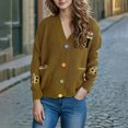 thumbnail image 1 of Jjayotai Women's Cozy Solid Cardigan with Colorful Buttons and Floral Embroidery Perfect Cardigans for WomenTrendy Green M, 1 of 5