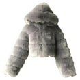 thumbnail image 1 of Jjayotai Women's Faux Fur Short Coats, Thicken Cropped Winter Warm Jacket, Fluffy Fuzzy Cardigan Jackets, Suit for Party Gray XXXL, 1 of 3
