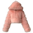 thumbnail image 1 of Jjayotai Women's Faux Fur Short Coats, Thicken Cropped Winter Warm Jacket, Fluffy Fuzzy Cardigan Jackets, Suit for Party Pink S, 1 of 3