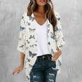 thumbnail image 1 of Jjayotai Women's Floral Print Chiffon Cardigans, Puff Sleeve Kimono Cardigan, Loose Cover Up, Casual Blouse Shugs Tops, Swim Suit Cover Ups for Women 2025 Multicolor^18 XXL, 1 of 5