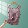 thumbnail image 1 of Jjayotai Women's Loose Camisole Top with Built in Padded Bra, Flowy Pleated Tank Cami Top, Womens Tank Tops with Built in Bra Purple^ XL, 1 of 5