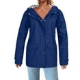 thumbnail image 1 of Jjayotai Women's Raincoats Clearance, Waterproof Rain Jacket, Lightweight Active Outdoor Hooded Trench Coats, Zip Up Windbreaker Blue XXXL, 1 of 6