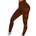 thumbnail image 1 of Jjayotai Women's Stretchy Leggings, Love Football Tights, Buttery Soft Inseam Gym Yoga Pants, Cozy Stylish Tights Trousers Coffee L, 1 of 3