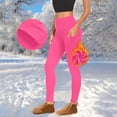 thumbnail image 1 of Jjayotai Women's Thermal Yoga Pants, High Waist Warm Fleece Lined Leggings, Winter Workout Running Tights with Pockets Hot Pink M, 1 of 9